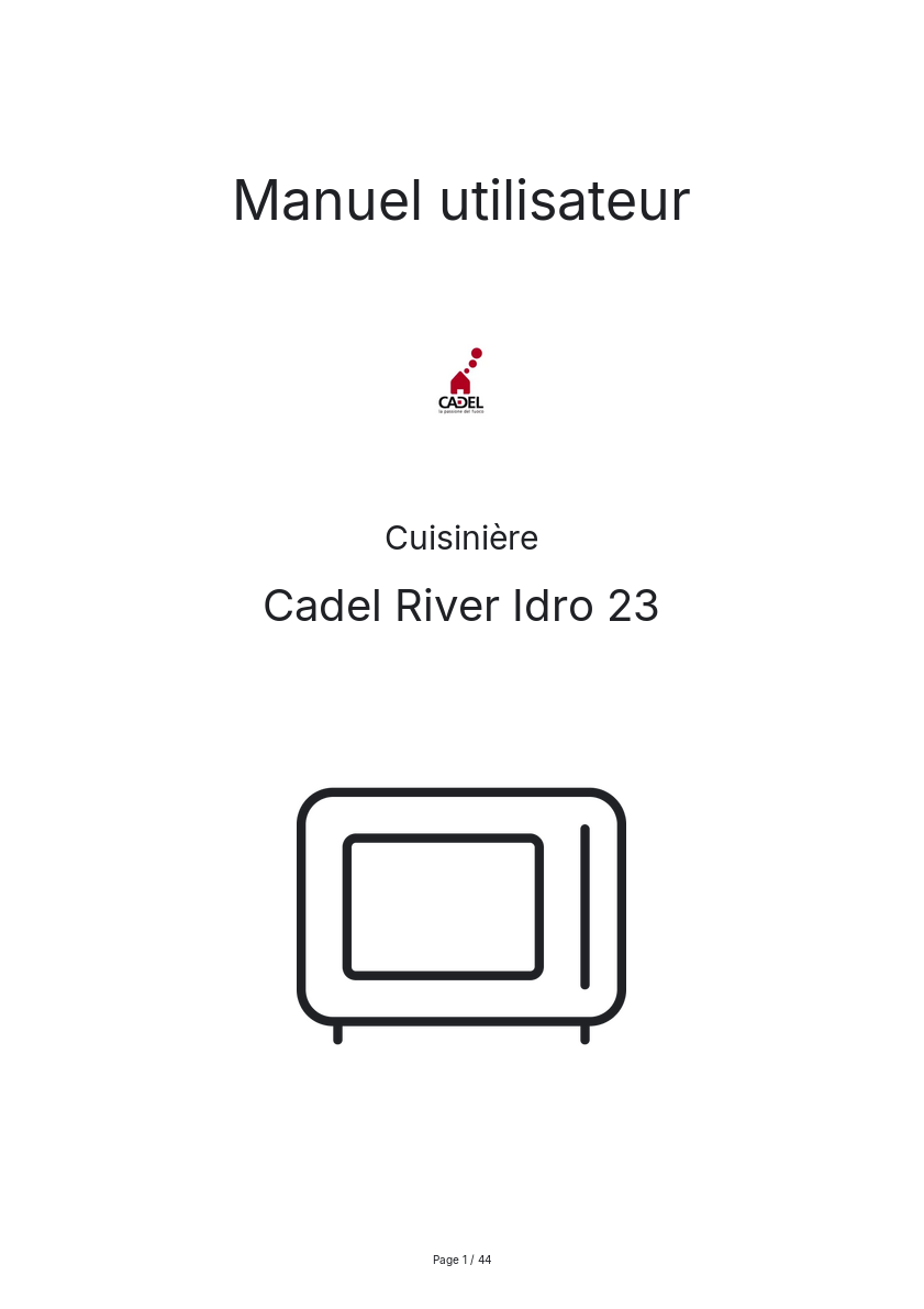 Image de la première page du manuel de l'appareil River Idro 23