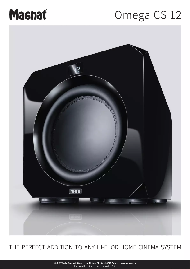 Page 1 de la notice Fiche technique Magnat Omega CS 12