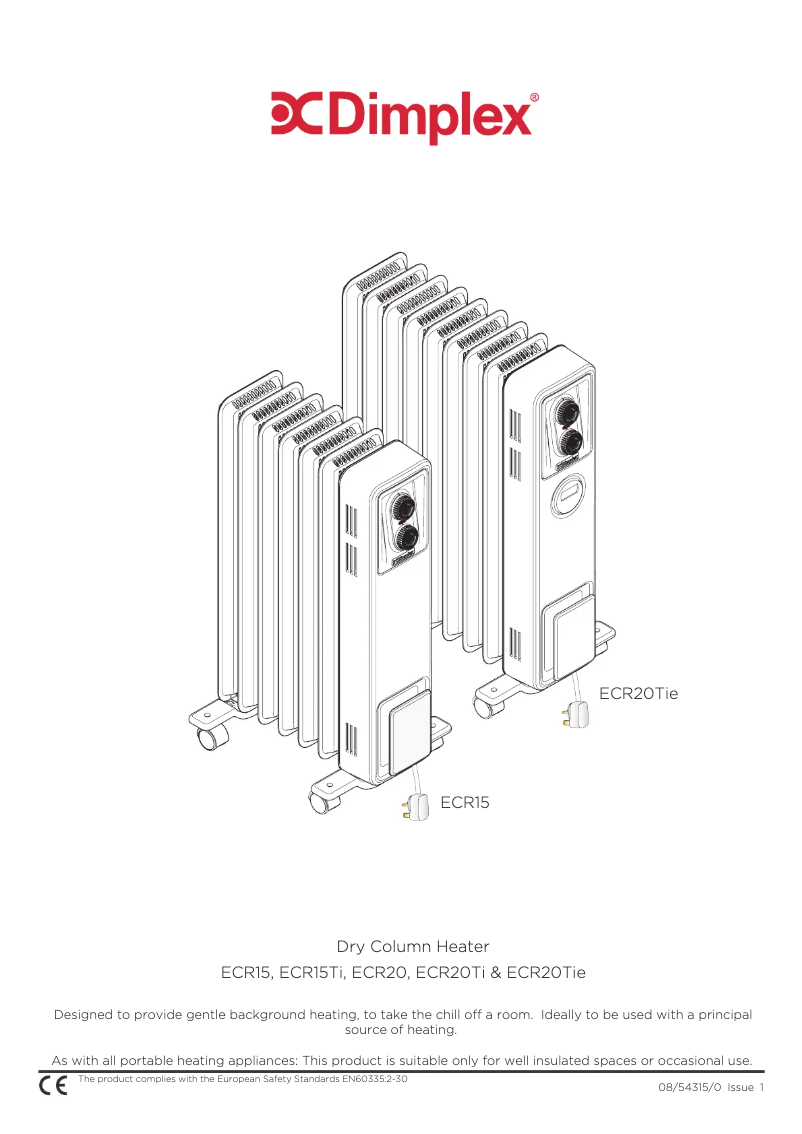 Page 1 de la notice Manuel utilisateur Dimplex ECR20