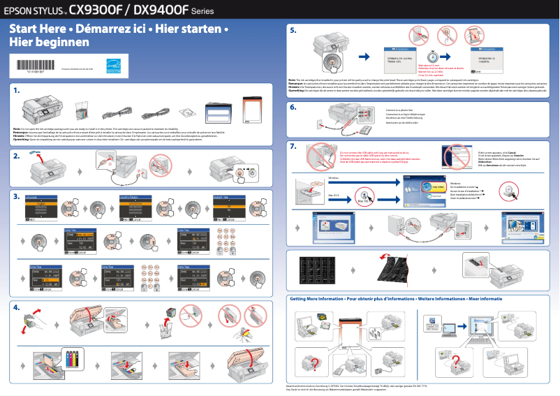 Page 1 de la notice Manuel utilisateur Epson Stylus CX9300F