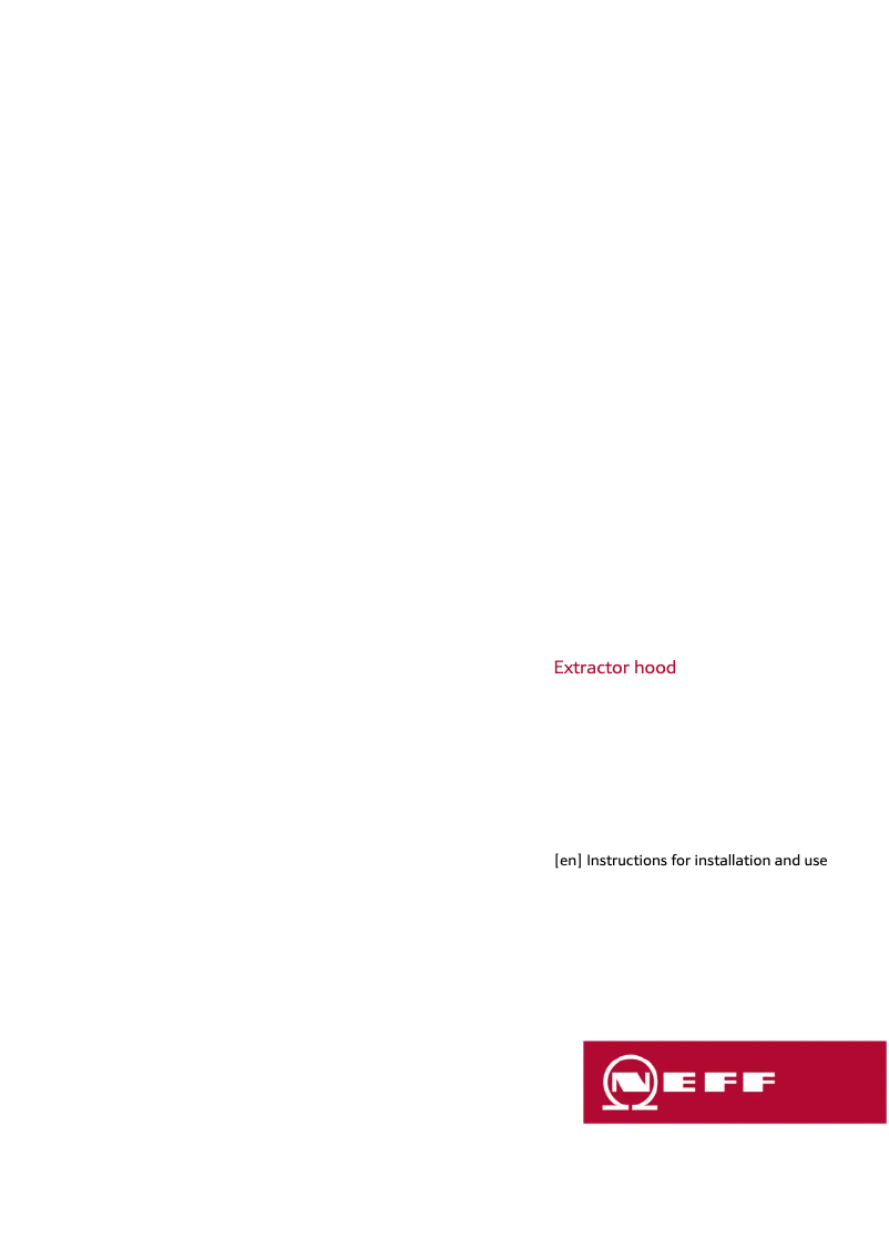 Page n°1 - Guide d'installation Neff D92BBC0N0B