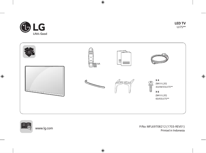 Page 1 de la notice Manuel utilisateur LG 43UJ750T