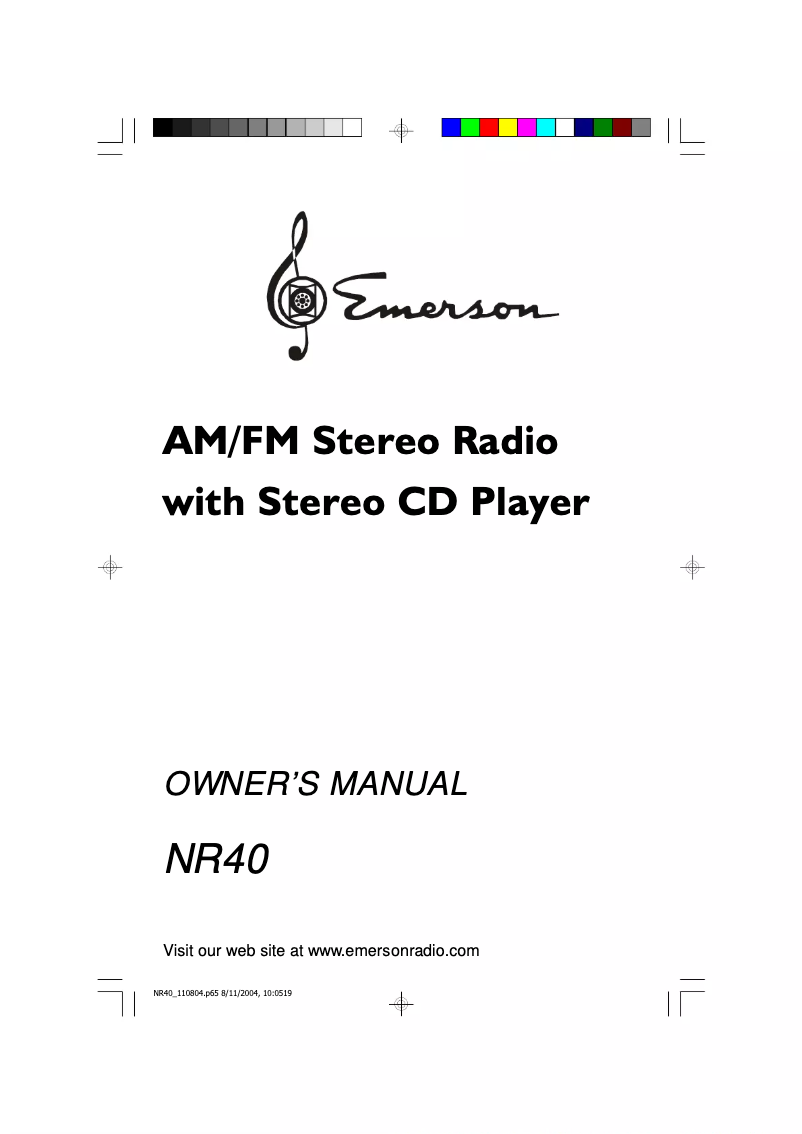 Image de la première page du manuel de l'appareil NR40