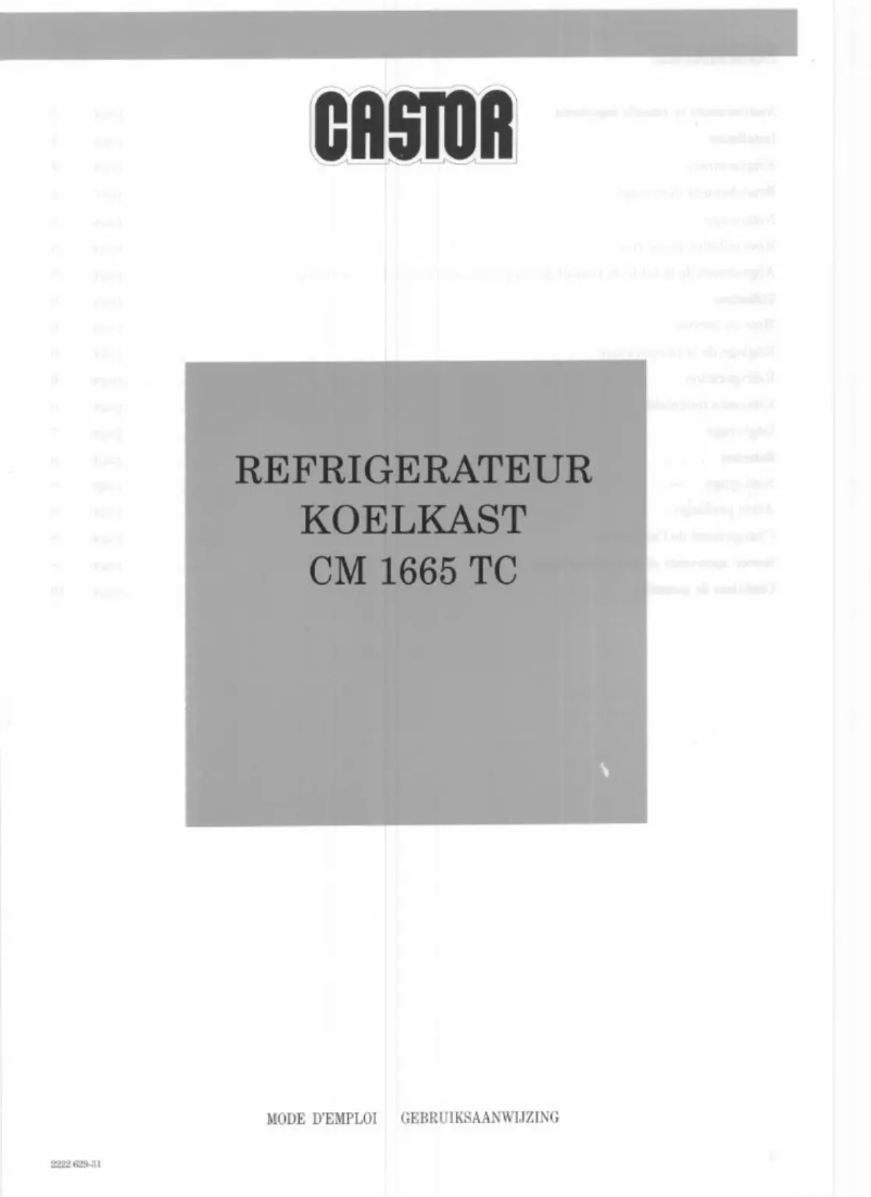 Page n°1 - Manuel utilisateur Castor CM 1665 TC