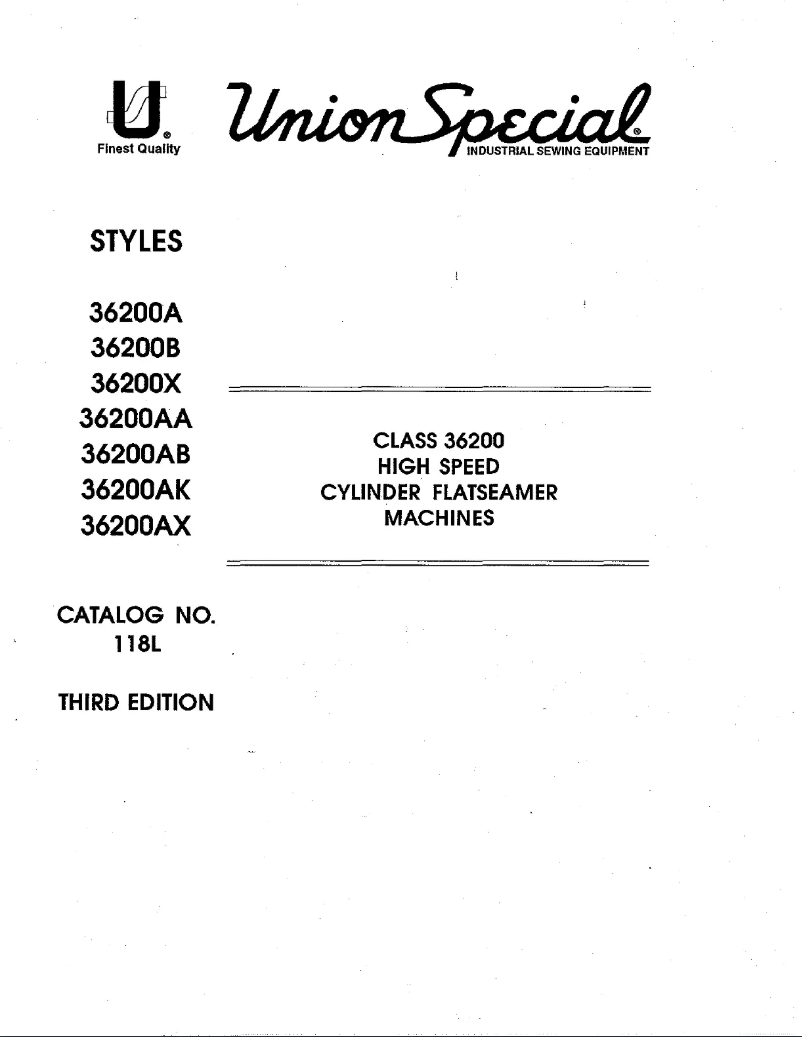 Page n°1 - Manuel utilisateur Union Special 36200X