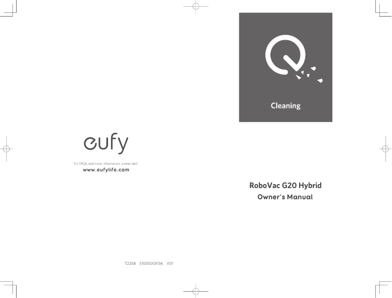 Page 1 de la notice Manuel utilisateur Eufy RoboVac G20 Hybrid