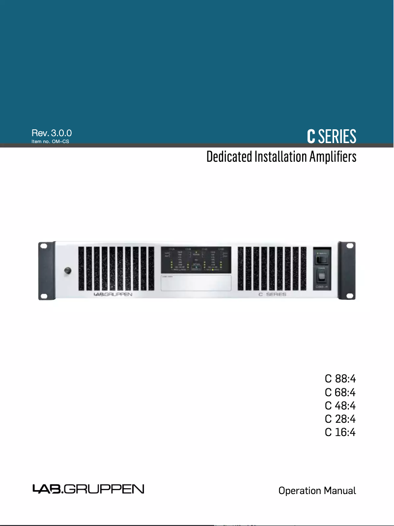 Page 1 de la notice Manuel utilisateur Lab Gruppen C88:4