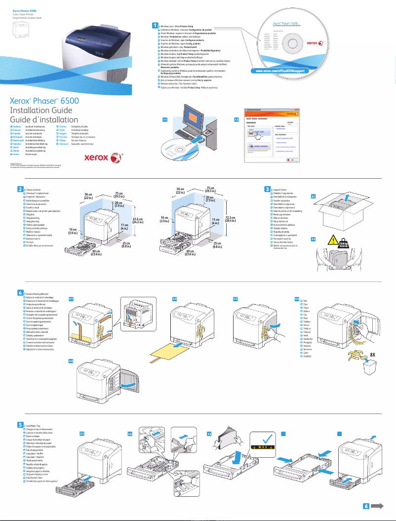 Page n°1 - Guide d'installation Xerox Phaser 6500