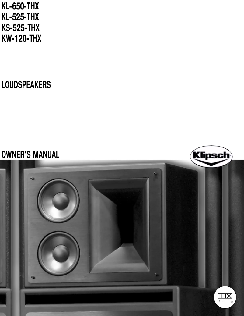 Page 1 de la notice Manuel utilisateur Klipsch THX-6000-LCR
