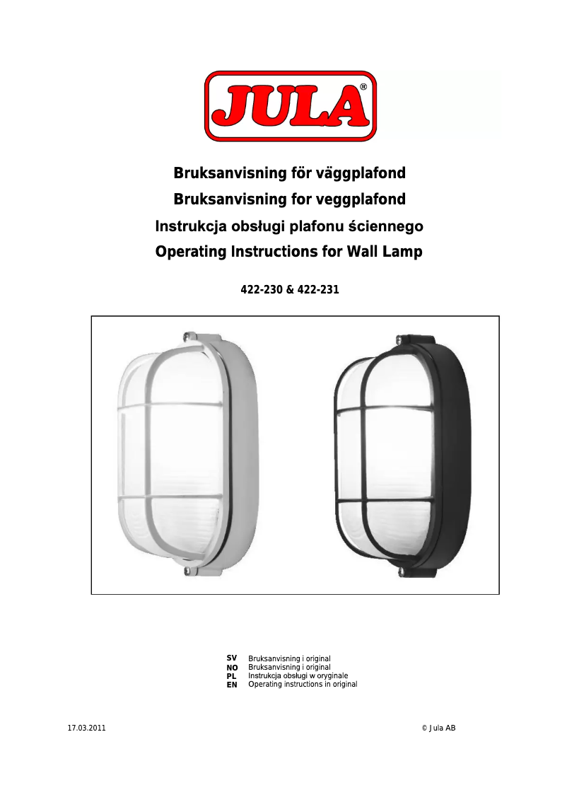 Page n°1 - Manuel utilisateur Anslut 422-231