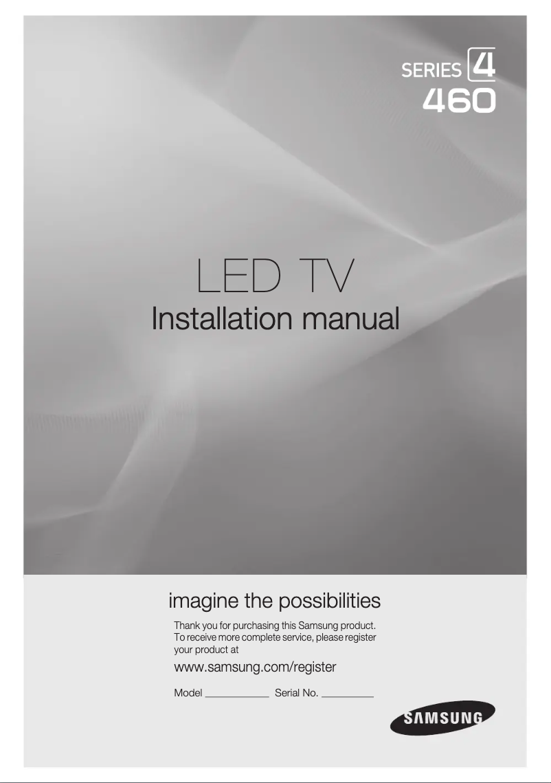Page n°1 - Manuel utilisateur Samsung HG39NB460HF