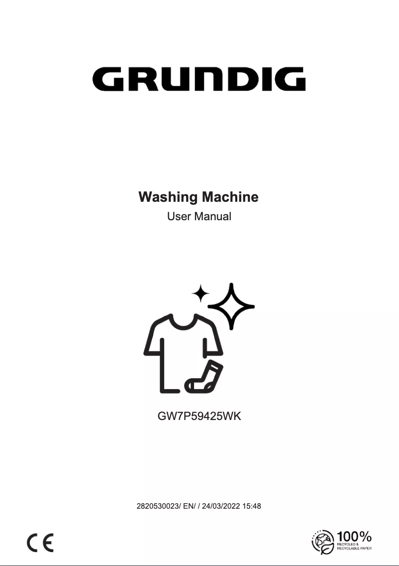 Page 1 de la notice Manuel utilisateur Grundig GW7P59425WK