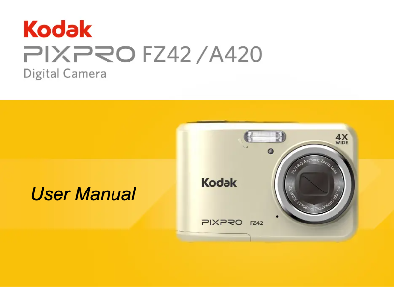 Page 1 de la notice Manuel utilisateur Kodak PixPro FZ42