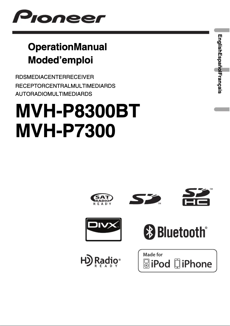 Image de la première page du manuel de l'appareil MVH-P8300BT