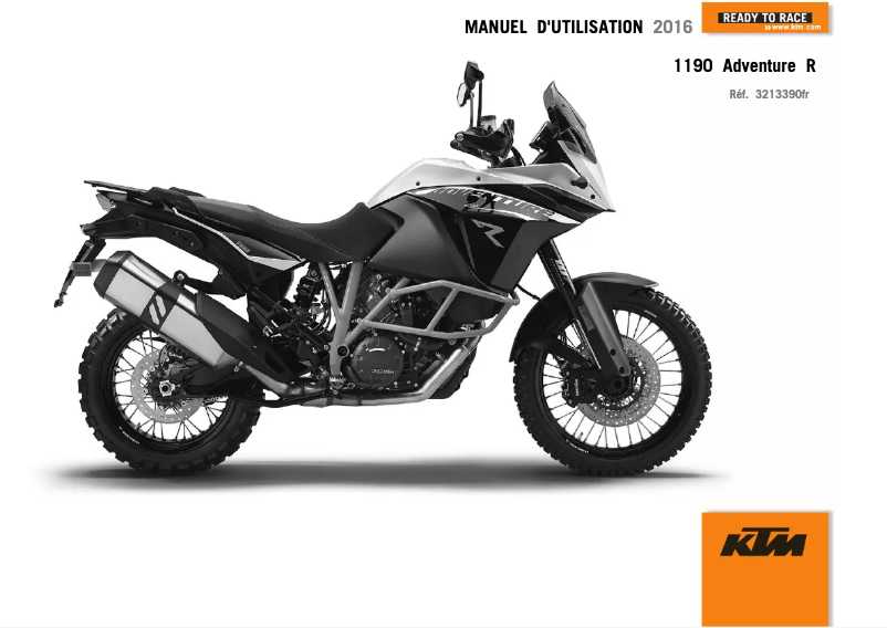Page 1 de la notice Manuel utilisateur KTM 1190 Adventure R (2016)
