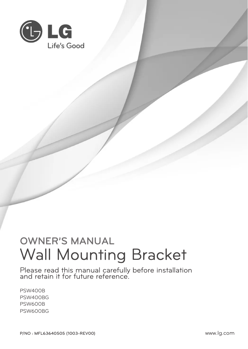 Page 1 de la notice Manuel utilisateur LG PSW600B