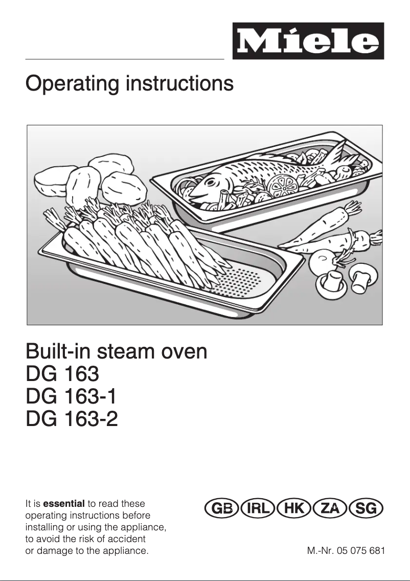 Page n°1 - Manuel utilisateur Miele DG 163-1