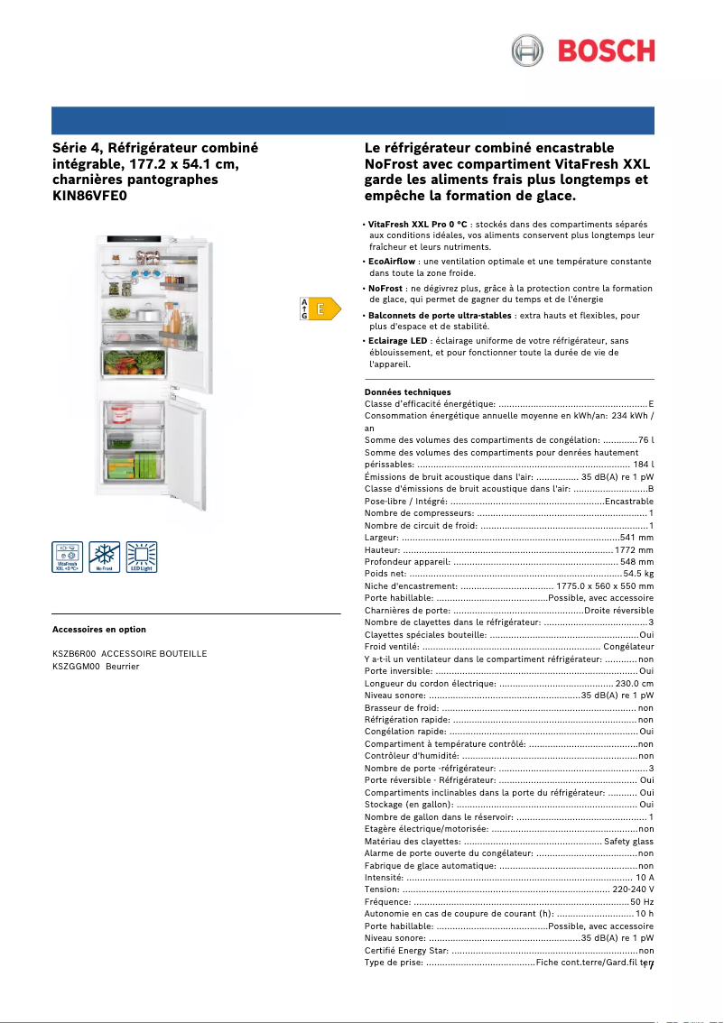 Image de la première page du manuel de l'appareil KIN86VFE0