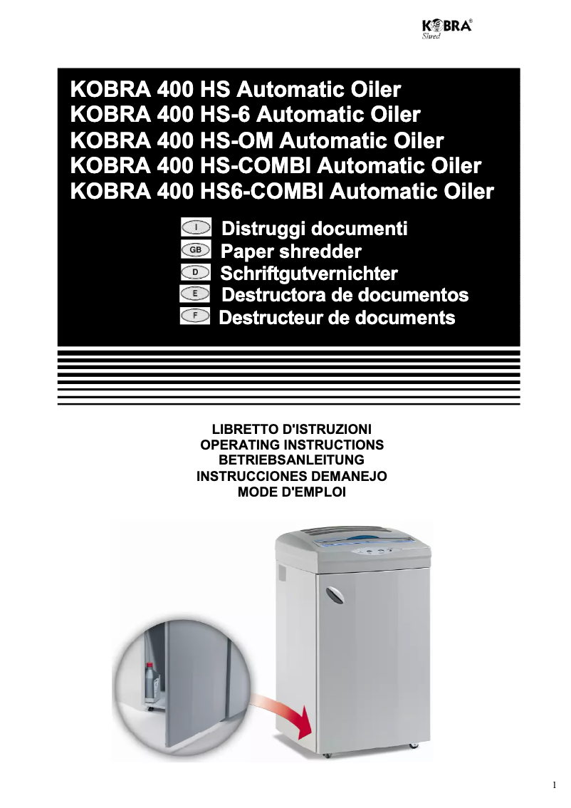 Image de la première page du manuel de l'appareil 400 HS