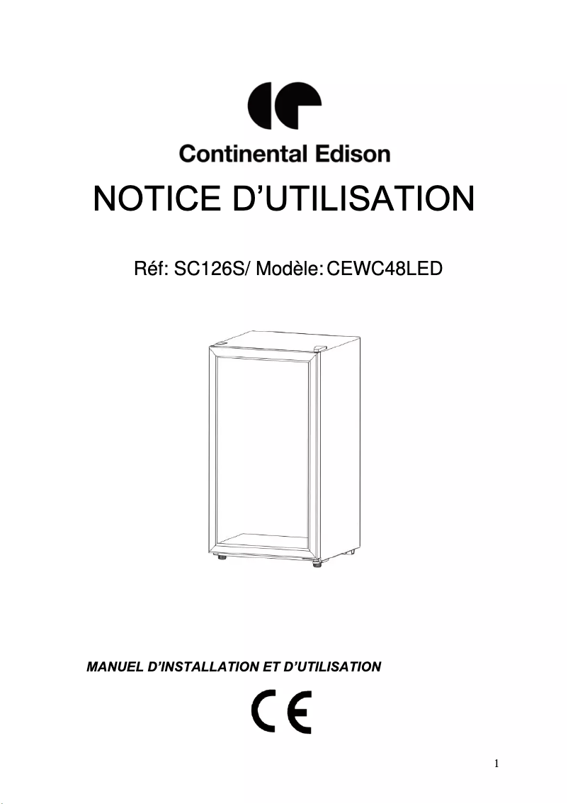Página 1 del manual Manual de usuario Continental Edison CECWC48LED