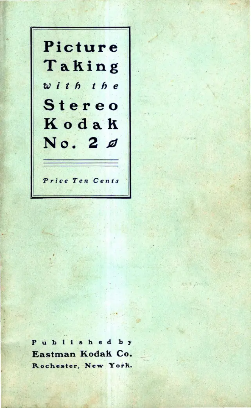 Page 1 de la notice Manuel utilisateur Kodak No 2 Stereo