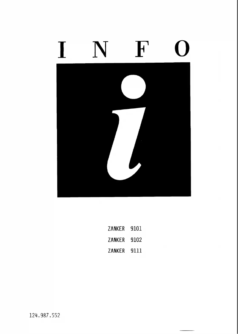 Page n°1 - Manuel utilisateur Zanker Lavita 9111