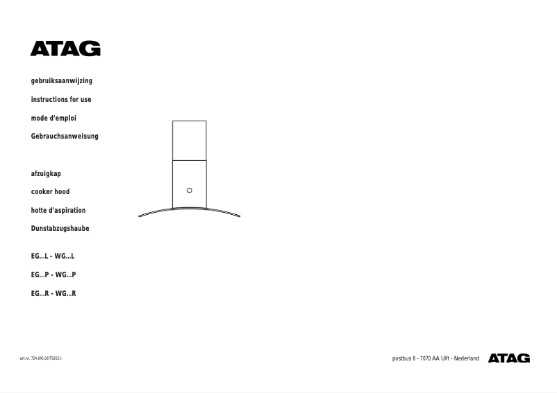 Page 1 de la notice Manuel utilisateur Atag EG411L
