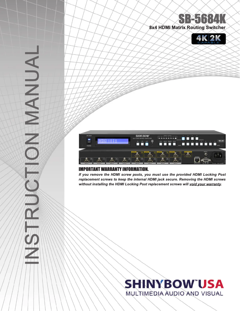 Page 1 de la notice Manuel utilisateur Shinybow SB-5684