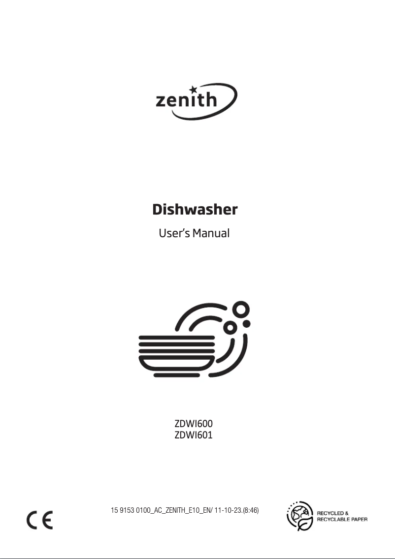 Page 1 de la notice Manuel utilisateur Zenith ZDWI601