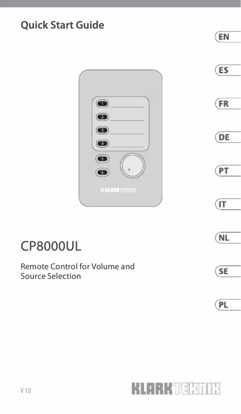 Image de la première page du manuel de l'appareil CP8000UL