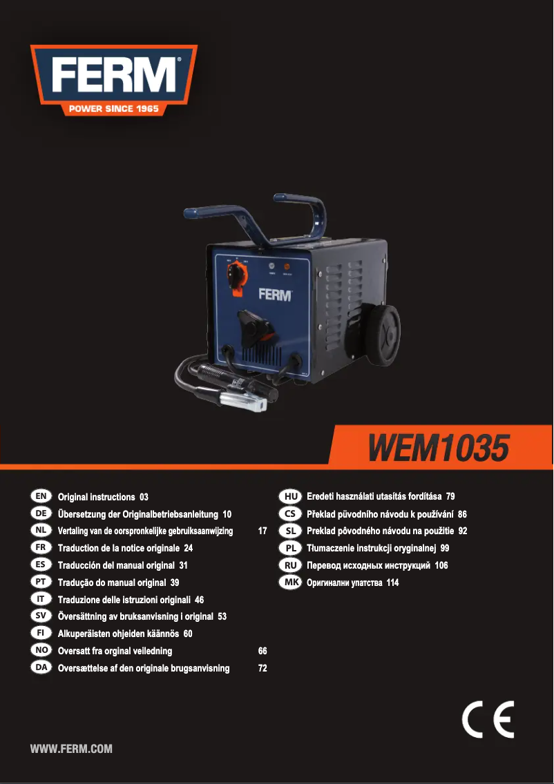 Image de la première page du manuel de l'appareil WEM1035