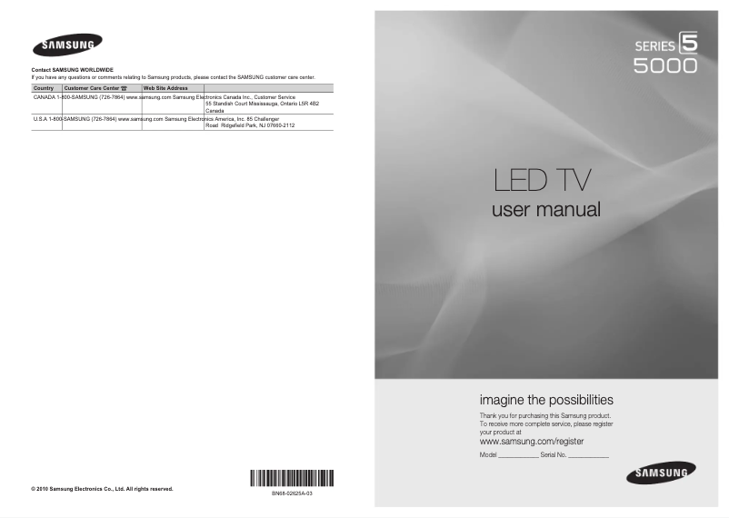 Page n°1 - Manuel utilisateur Samsung UN32C5000QF