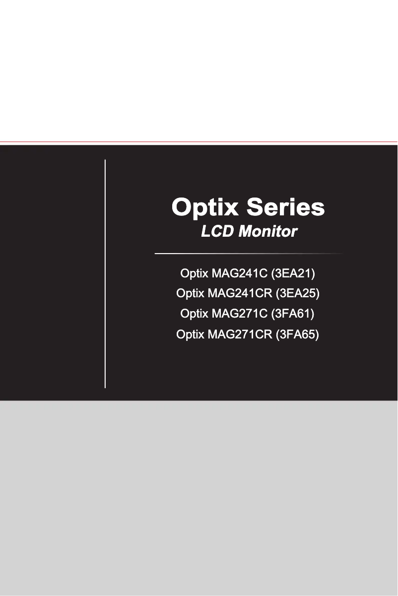 Page 1 de la notice Manuel utilisateur MSI MAG271C