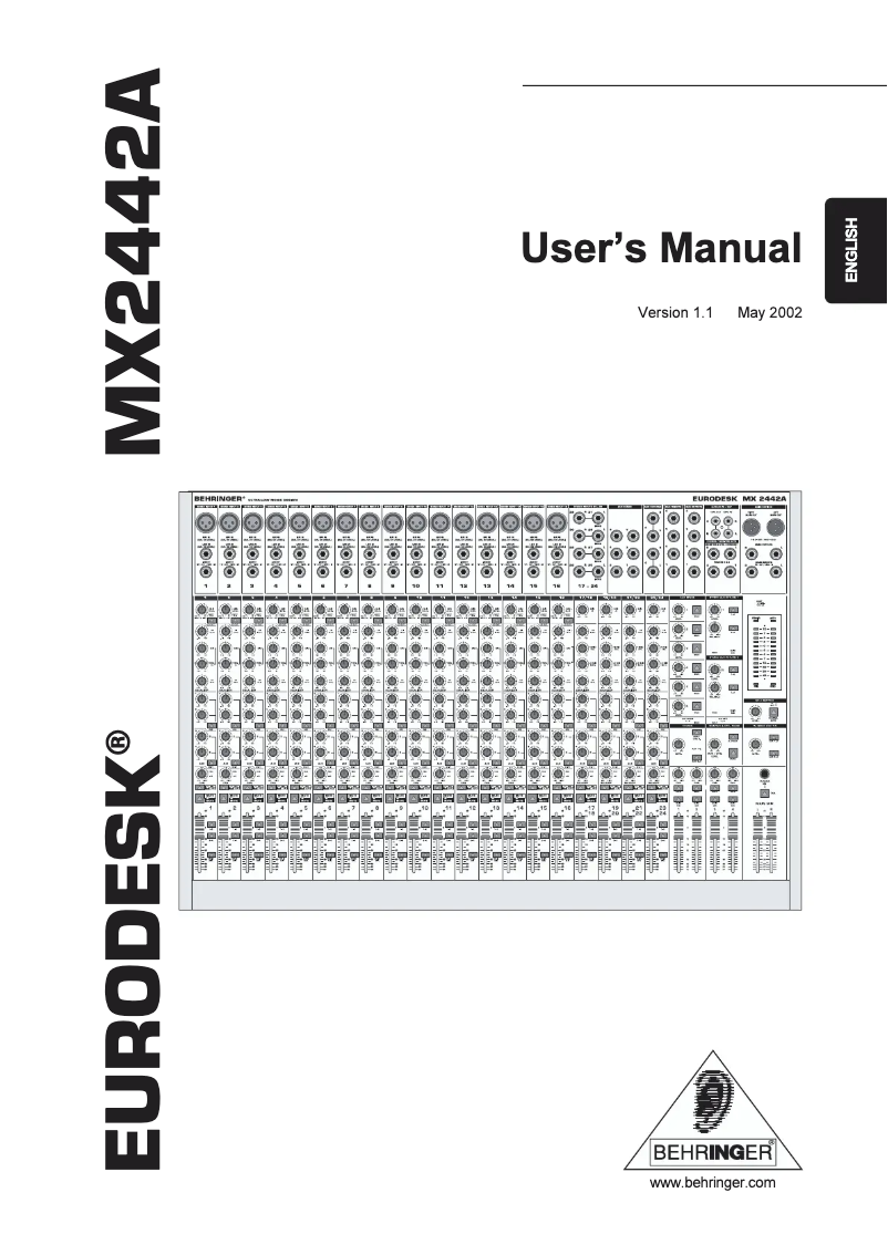 Página 1 del manual Manual de usuario Behringer Eurodesk MX2442A