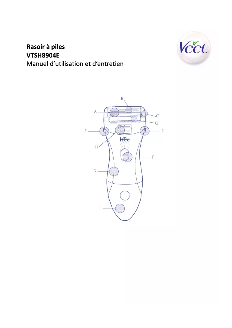 Page n°1 - Manuel utilisateur Veet VTSH8904