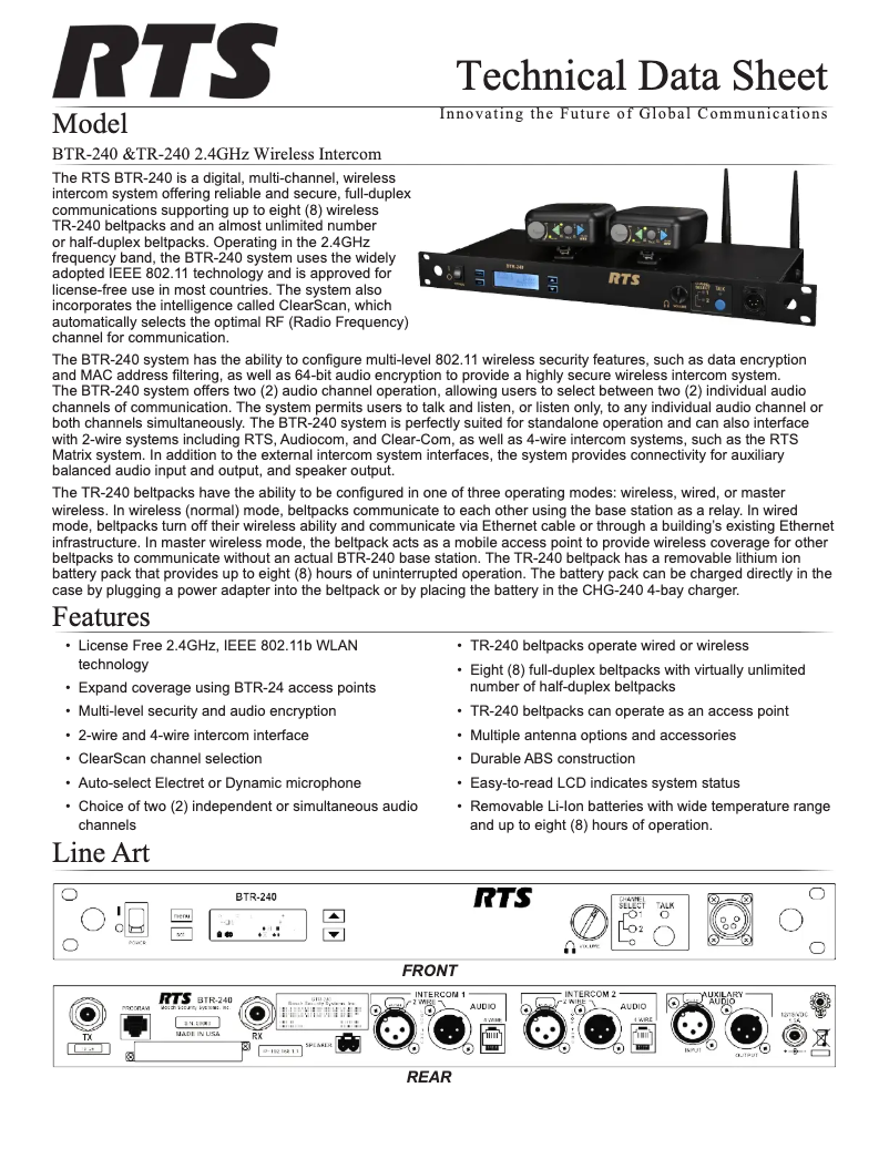 Imagen de la primera página del manual del dispositivo BTR-240