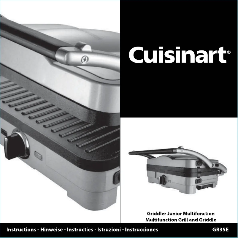 Page 1 de la notice Manuel utilisateur Cuisinart Griddler Junior GR35E