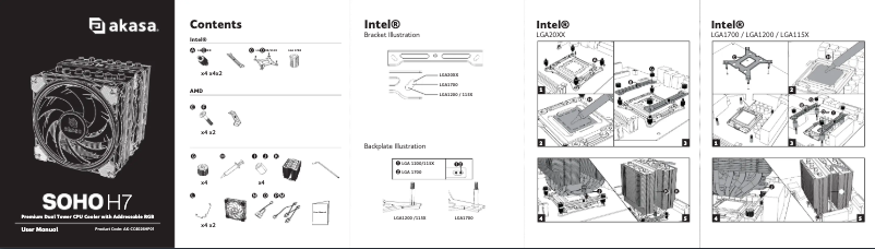 Page 1 de la notice Manuel utilisateur Akasa Soho H7