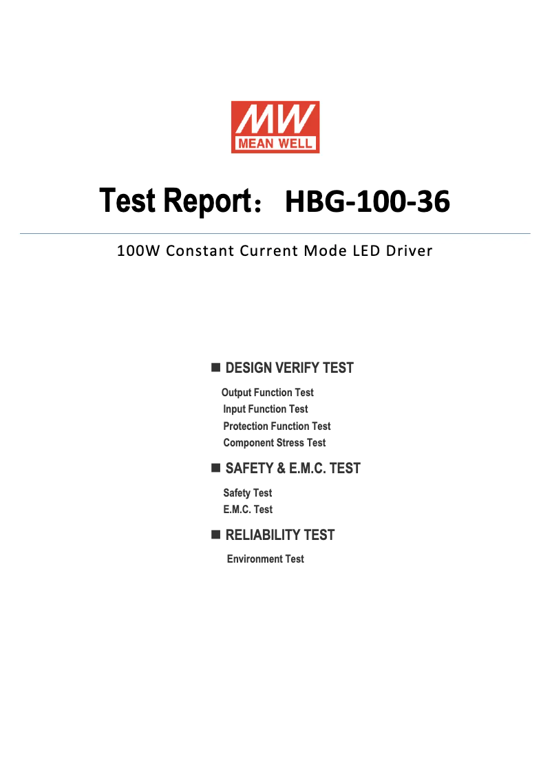 Page n°1 - Fiche technique Mean Well HBG-100-36