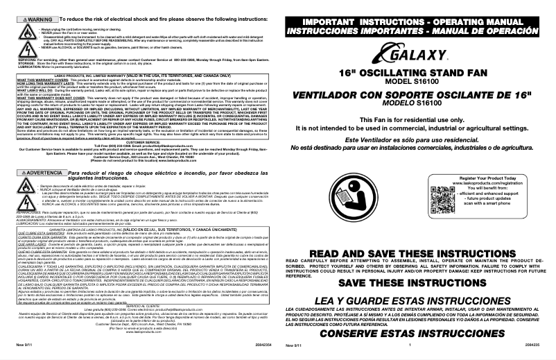 Image de la première page du manuel de l'appareil S16100