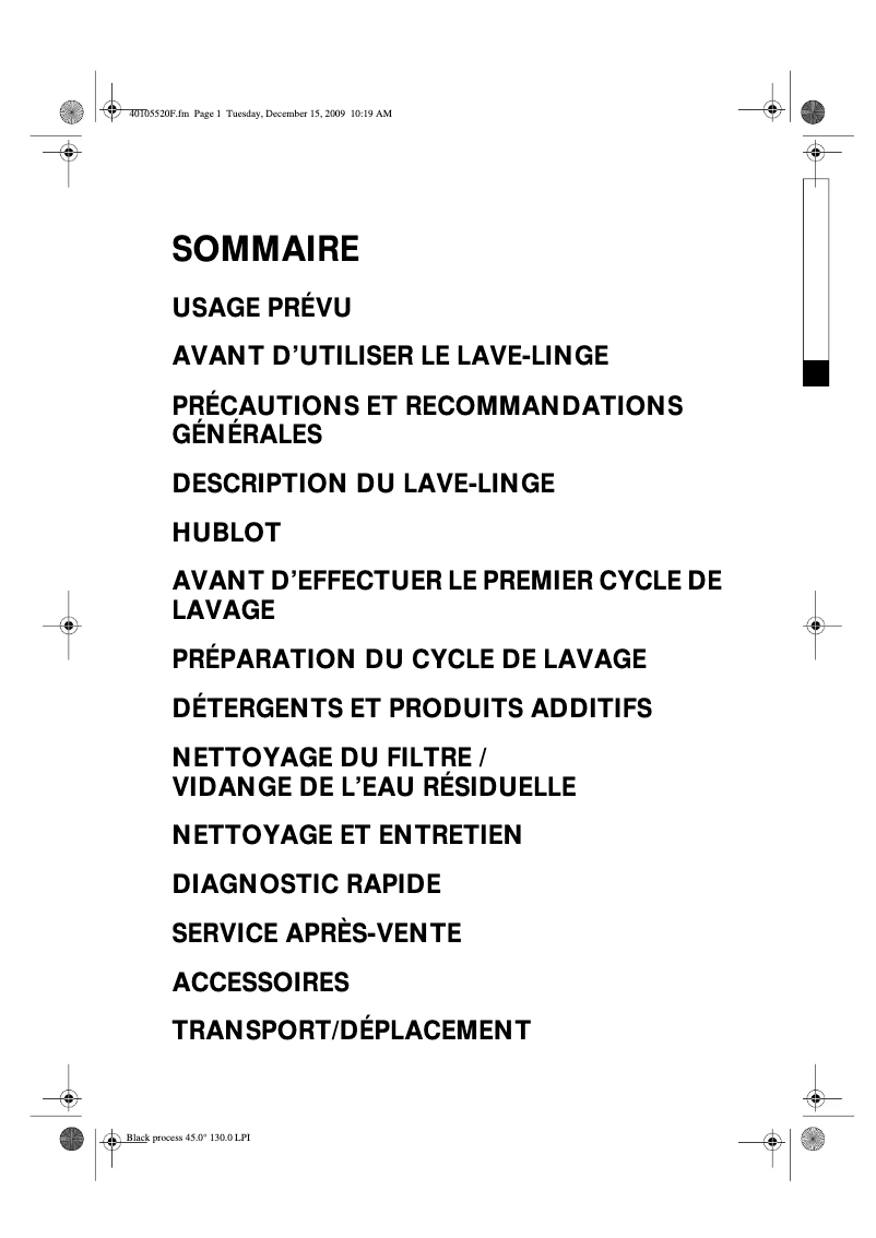 Image de la première page du manuel de l'appareil WAK 7771 BK