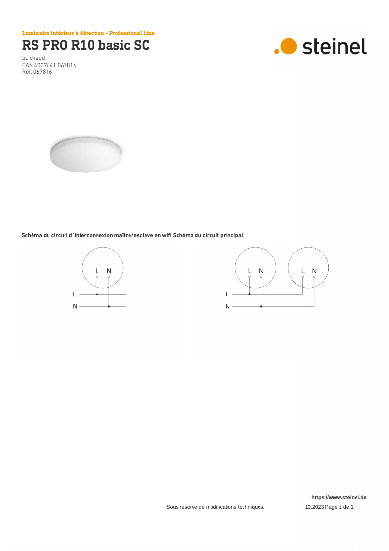 Página 1 del manual Diagrama de cableado Steinel RS PRO R10 Basic SC