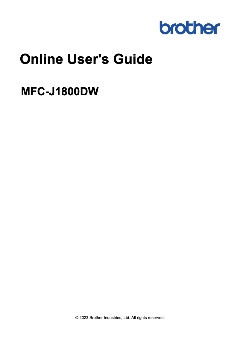 Page 1 de la notice Manuel utilisateur Brother MFC-J1800DW