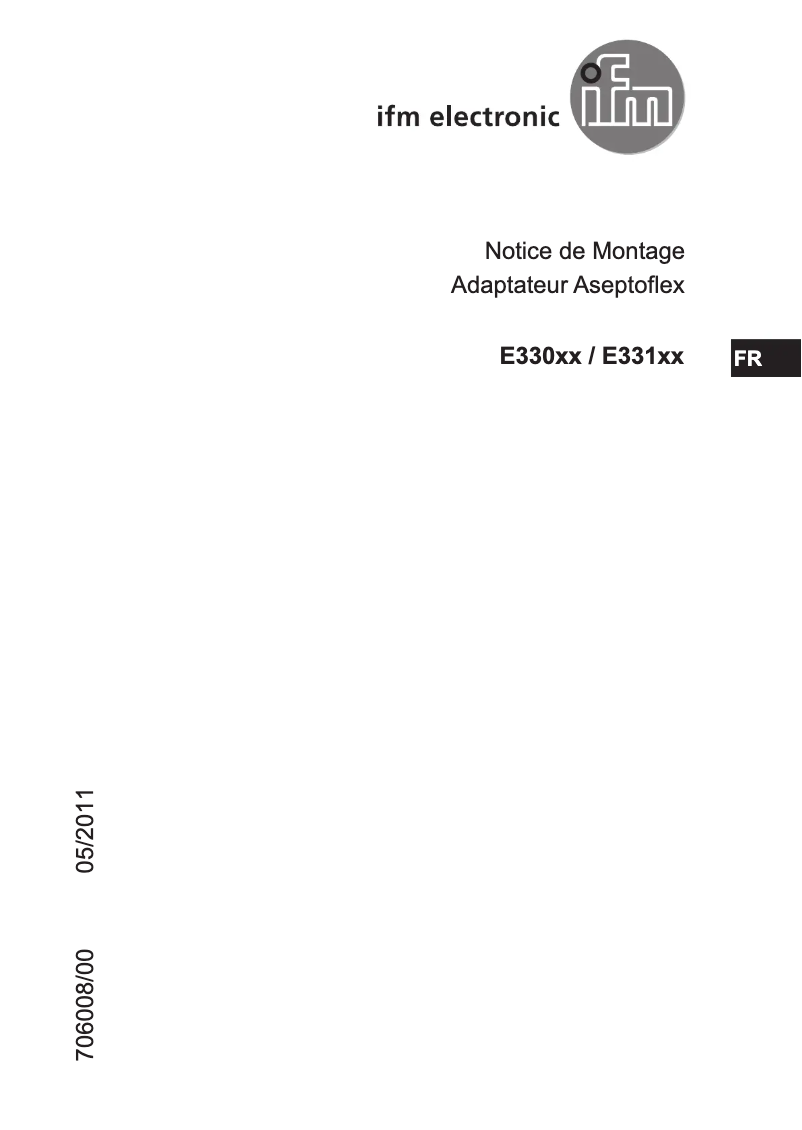 Page n°1 - Manuel utilisateur IFM E33013
