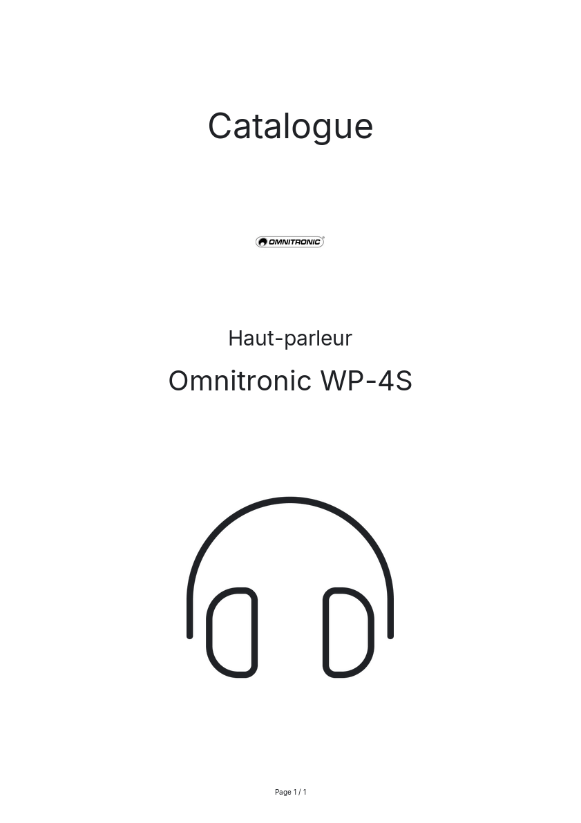 Image de la première page du manuel de l'appareil WP-4S