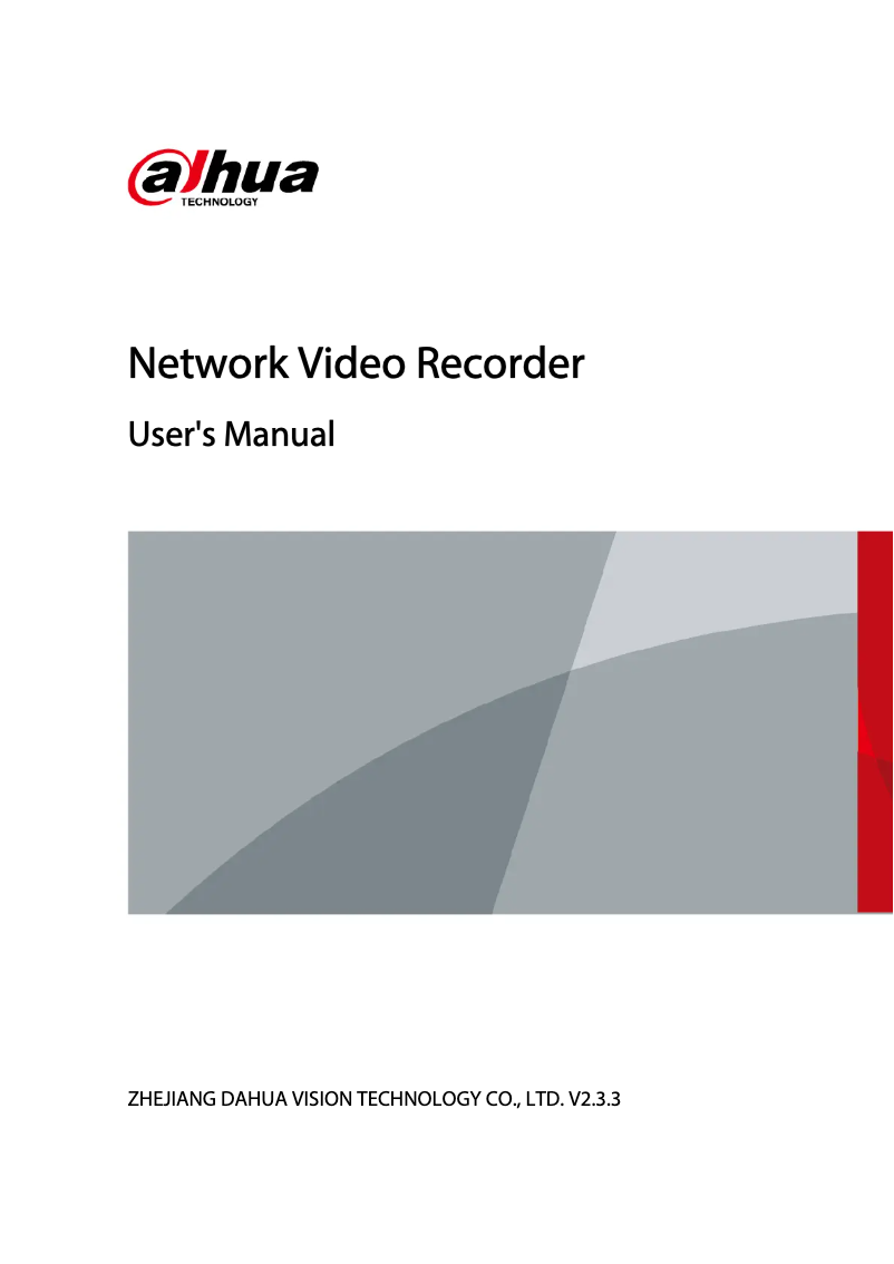Page 1 de la notice Manuel utilisateur Dahua Technology Pro NVR5208-8P-4KS2