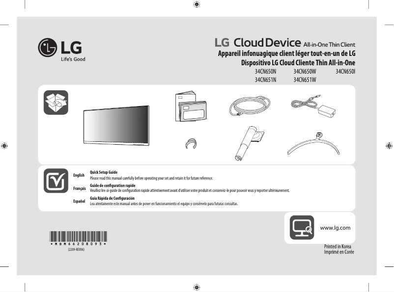 Page n°1 - Manuel utilisateur LG UltraWide 34CN650W