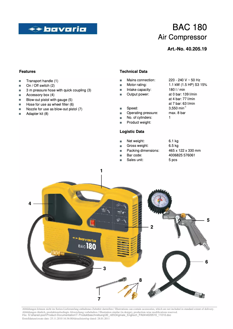 Página 1 del manual Manual de usuario Bavaria BAC 180