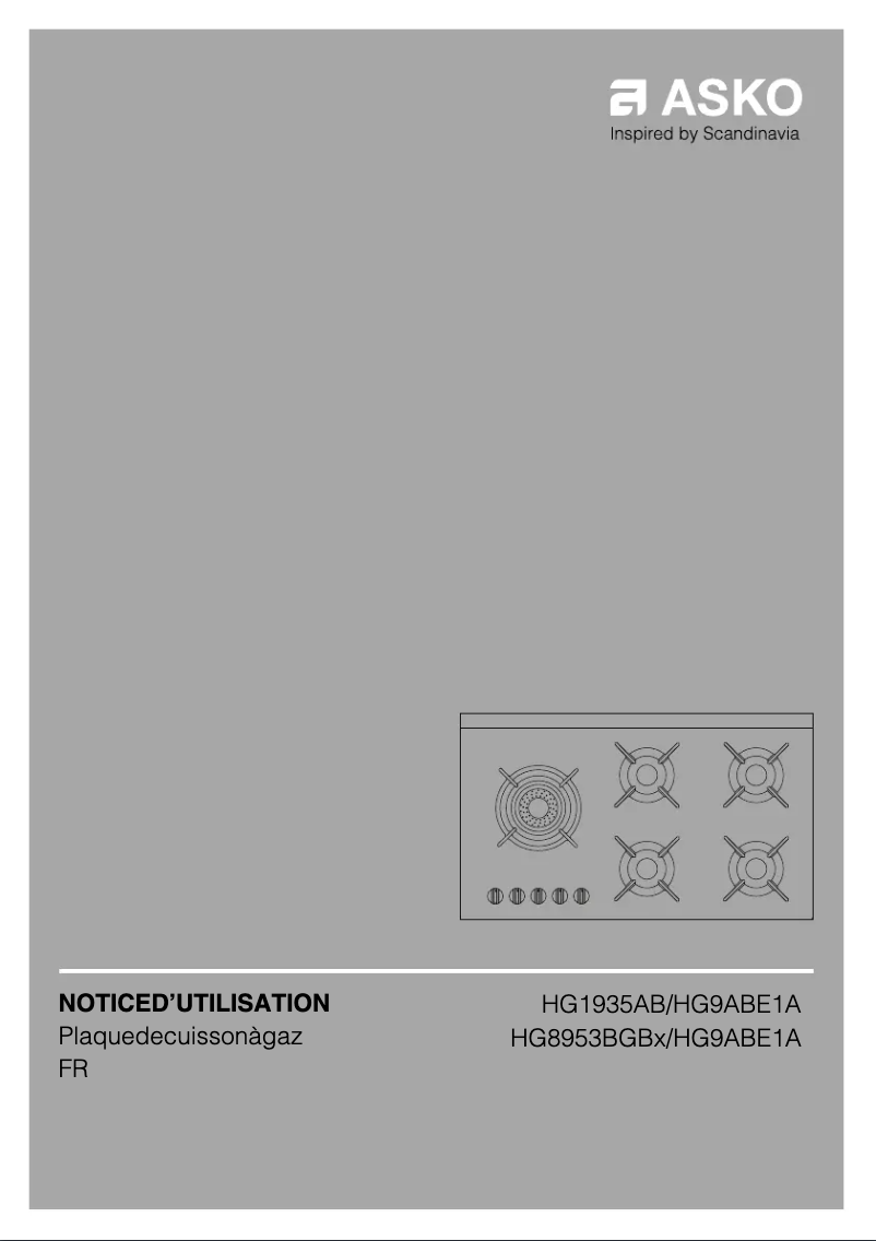 Page 1 de la notice Manuel utilisateur Asko HG8953BGB1