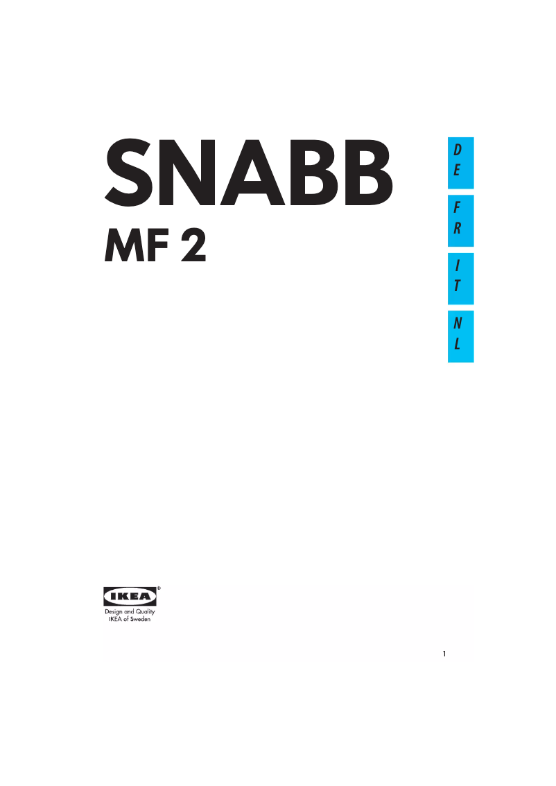 Image de la première page du manuel de l'appareil SNABB MF 2